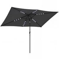 Outsunny 3 x 2 m Garden Parasol Umbrella with Light, Outdoor Patio Umbrella
