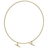 Outsunny 222cm Gold Tone Wedding Arch Round Backdrop Stand for Birthday Party
