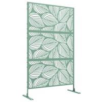 Outsunny 6.5FT Metal Outdoor Privacy Screen Panel w/ Stand, Leaf Style