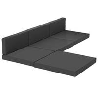 Outsunny 7-Piece Patio Furniture Cushions Water-Repellent 60x60cm, Black