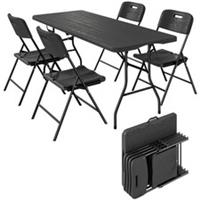 Outsunny 5 Piece 6ft Foldable Table and Chairs, Portable Picnic Table Set