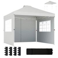 Outsunny Pop Up Gazebo Waterproof Height Adjustable 3 x 3 (m) White