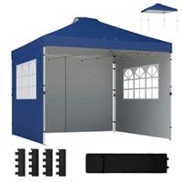 Outsunny Pop Up Gazebo Waterproof Height Adjustable 3 x 3 (m) Dark Blue