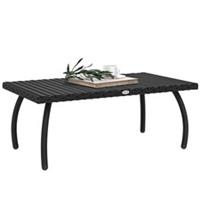 Outsunny 90 cm Rattan Garden Coffee Table Wicker Outdoor Table Furniture