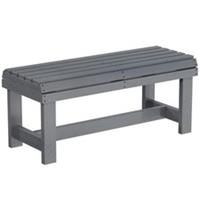 Outsunny Wooden Garden Bench, 2 Seater Slatted Outdoor Bench, Grey
