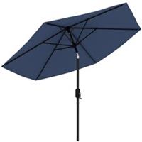 Outsunny 2.6M Garden Parasol Umbrella with Aluminium Pole, Tilt, Navy Blue