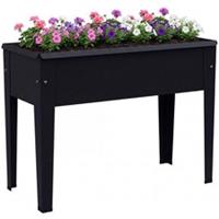 Outsunny Raised Planter, Metal Raised Garden Bed on Legs with Drainage Hole