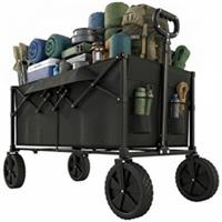 Outsunny 95L Foldable Festival Trolley on Wheels, Black