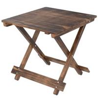 Outsunny Wooden Folding Garden Table, Folding Side Table, Carbonised Finish