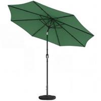 Outsunny 2.7 m Garden Parasol Umbrella with Cross Base, Sandbag, Green