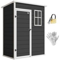 Outsunny 5' x 3' Garden Shed w/ Floor, Lockable Door, Window and Vent Black
