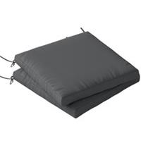 Outsunny 2Pcs Garden Chair Cushions, Waterproof Seat Pads, Dark Grey