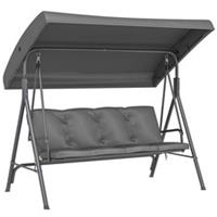 Outsunny 3 Seater Garden Swing Chair, Patio Rocking Bench with Steel Frame