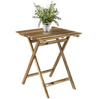Outsunny Outdoor Coffee Table Foldable Wooden Garden Table Natural Wood
