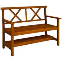 Outsunny 2-Seater Wooden Garden Bench Storage, Refurbished