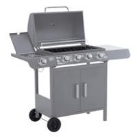Outsunny Gas BBQ Grill 4 + 1 Stainless Steel Burner Garden Barbecue Cooker