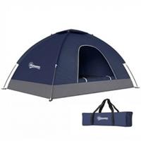 Outsunny 2 Person Camping Tent, Dome Tent with Storage Pocket, Navy Blue