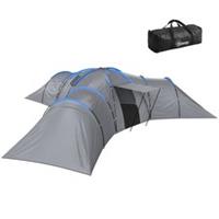 Outsunny 6-9 Man Large Tunnel Tent with 3 Bedrooms, Stand-up Camping Tent