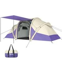 Outsunny Inflatable Tent 3000mm Waterproof for 4 Person, Purple