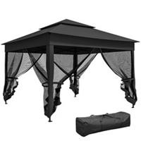 Outsunny Garden Folding Tent Heavy Duty Pop Up Gazebo for Party Black