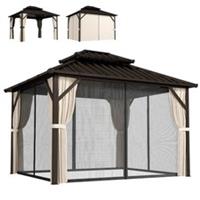 Outsunny 3 x 3.6 m Hardtop Gazebo Canopy with Aluminium Frame, Garden Gazebo