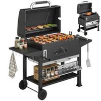 Outsunny Charcoal BBQ Grill with Electric Rotisserie Kit, Barbecue Grill