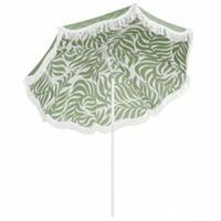 Outsunny 1.8 m Beach Umbrella Parasol with Sand Anchor, 30 Tilt, Green