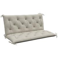Outsunny Garden Bench Cushion, Seat Pad with Ties, Light Grey