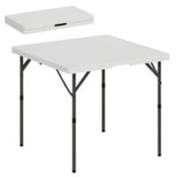 Outsunny 3ft Folding Camping Table 2-Height Adjustable, White, Refurbished