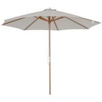Outsunny 3(m) Wooden Garden Parasol Sun Shade Outdoor Umbrella Canopy Grey