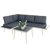 Outsunny 3 Piece Garden Furniture Set with 5-Level Adjustable Lounger, Grey