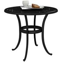 Outsunny 60cm Round Garden Table with Cast Aluminium Frame, Black