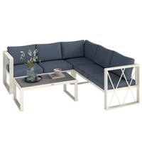 Outsunny 5 Seater Sectional Outdoor Sofa Set with Loveseats for Garden Grey