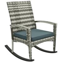 Outsunny Garden Rattan Rocking Chair, Bistro Recliner Rocker Furniture Seater