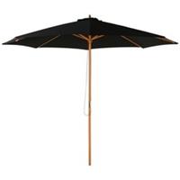 Outsunny 3(m) Wooden Garden Parasol Sun Shade Outdoor Umbrella Canopy Black