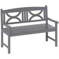 Outsunny 2-Seater Wooden Garden Bench Outdoor Patio Loveseat Grey