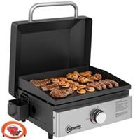 Outsunny Grill Griddle, Tabletop Gas BBQ with Grease Cup, Black