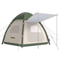 Outsunny 3 Man Inflatable Camping Tent w/ 3000mm Waterproof Rainfly, Beige