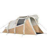 Outsunny Inflatable Camping Tent w/ Air Pump, 2-3 Person Blow Up Tent, Khaki