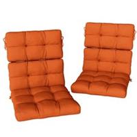 Outsunny 2PC Outdoor Seat Cushions with Ties, Orange, Used