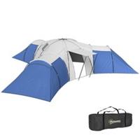 Outsunny Large Tunnel Tent 3 Bedrooms Porch, Blue, Refurbished