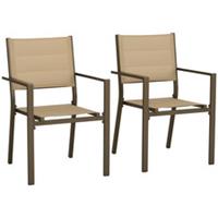 Outsunny 2 PCs Dining Chairs, Stackable Design Aluminium Armchairs Refurbished