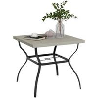 Outsunny Garden Dining Table w/ Umbrella Hole, Dining Table for 4, Refurbished
