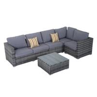 Outsunny 4 Pcs Rattan Furniture Set Sofa Chair Coffee Table Wicker Refurbished