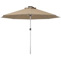 Outsunny Solar Patio Garden Parasol with Lights for Outdoor, Khaki, Refurbished