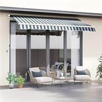 Outsunny Garden Sun Shade Canopy Retractable Awning Tilt Polyster Refurbished