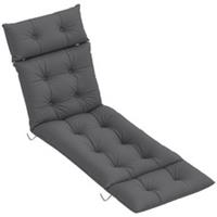 Outsunny Sun Lounger Cushion Only, Garden Lounge Chair Cushion, Dark Grey