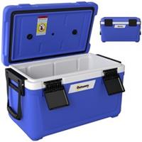 Outsunny 42.6L Insulated Cool Box, Portable Ice Cooler with Handle, Blue