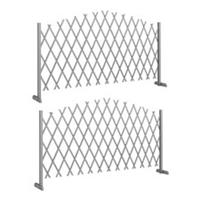 Outsunny Wooden Expanding Fence Panels, 180 x 30 x 103cm, Dark Grey