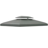 Outsunny 3x4m 2-Tier Gazebo Roof Canopy UV Cover, Dark Grey, Refurbished